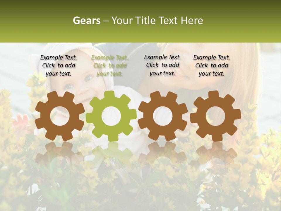 A Woman Holding A Baby In A Field Of Flowers PowerPoint Template