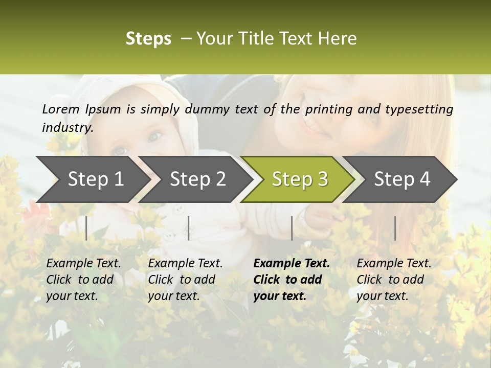 A Woman Holding A Baby In A Field Of Flowers PowerPoint Template