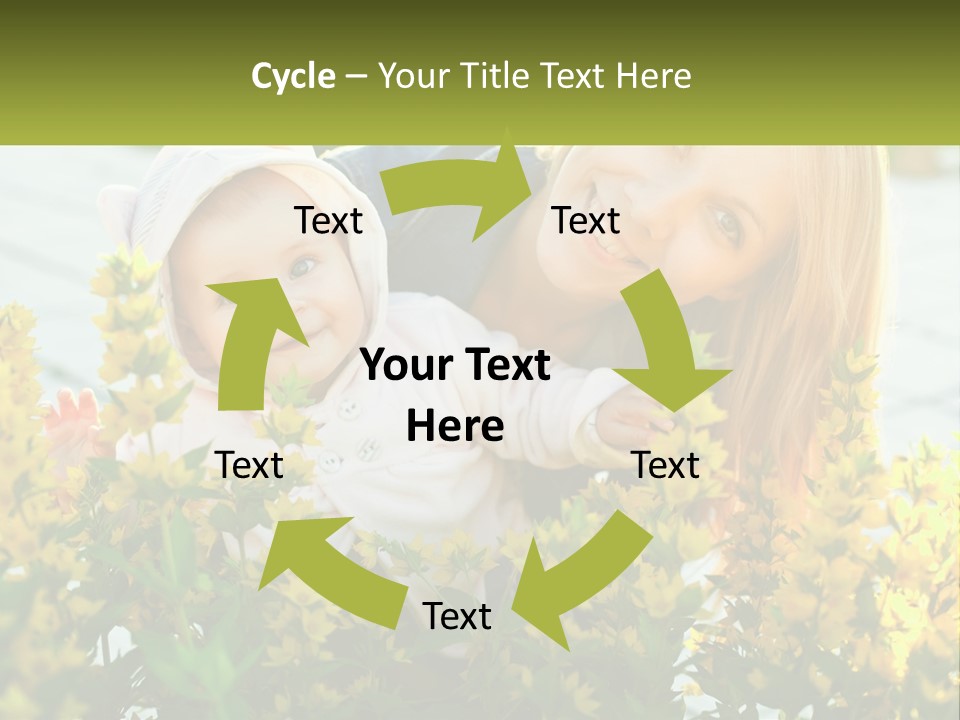 A Woman Holding A Baby In A Field Of Flowers PowerPoint Template