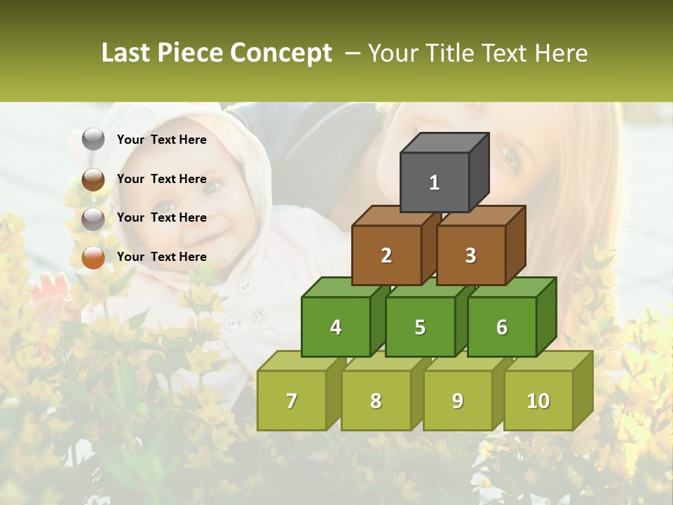 A Woman Holding A Baby In A Field Of Flowers PowerPoint Template