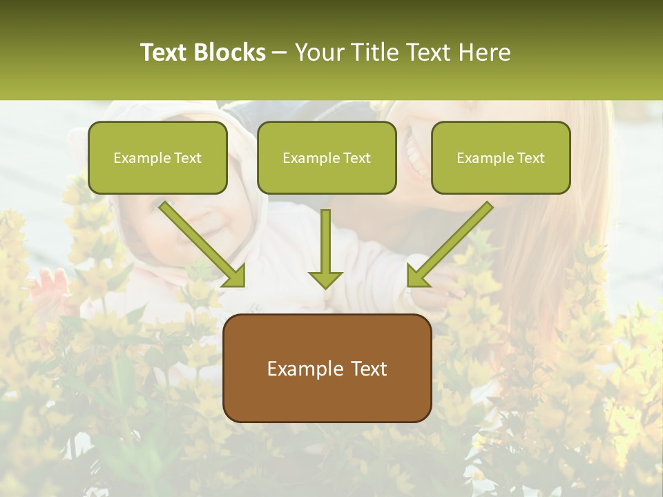 A Woman Holding A Baby In A Field Of Flowers PowerPoint Template