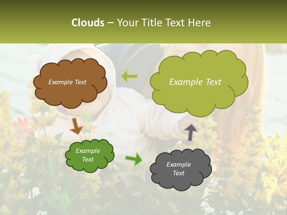 A Woman Holding A Baby In A Field Of Flowers PowerPoint Template