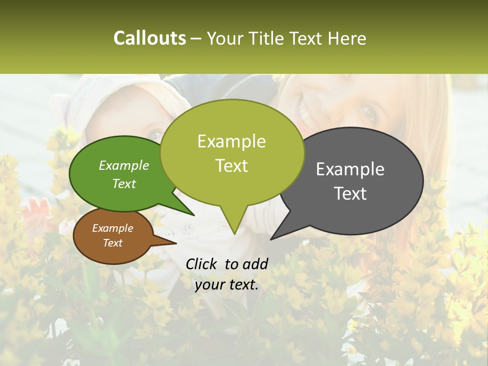 A Woman Holding A Baby In A Field Of Flowers PowerPoint Template