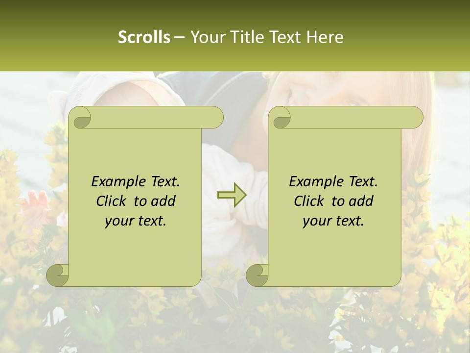 A Woman Holding A Baby In A Field Of Flowers PowerPoint Template