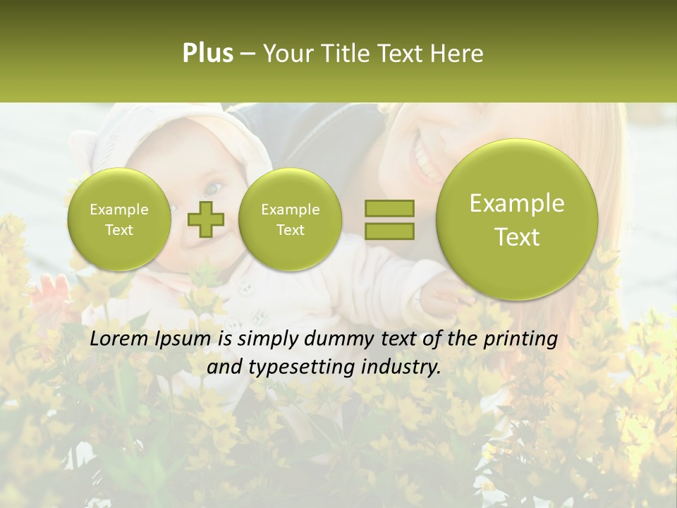 A Woman Holding A Baby In A Field Of Flowers PowerPoint Template