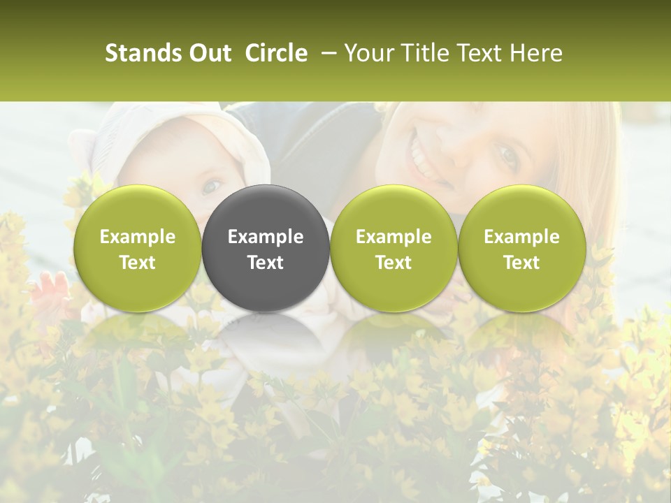 A Woman Holding A Baby In A Field Of Flowers PowerPoint Template