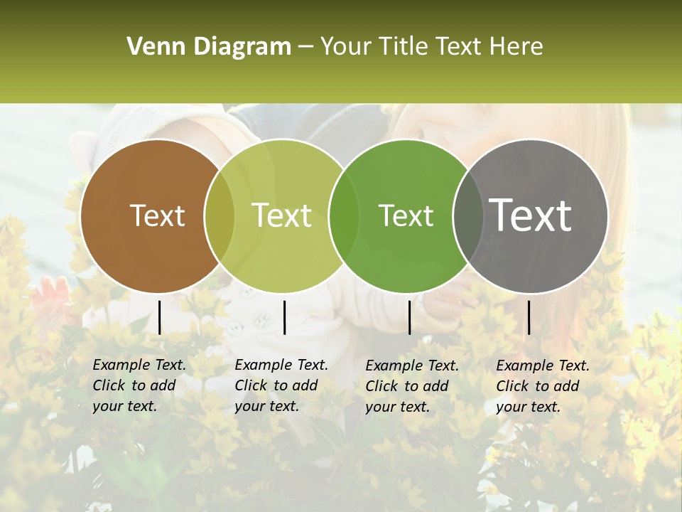 A Woman Holding A Baby In A Field Of Flowers PowerPoint Template