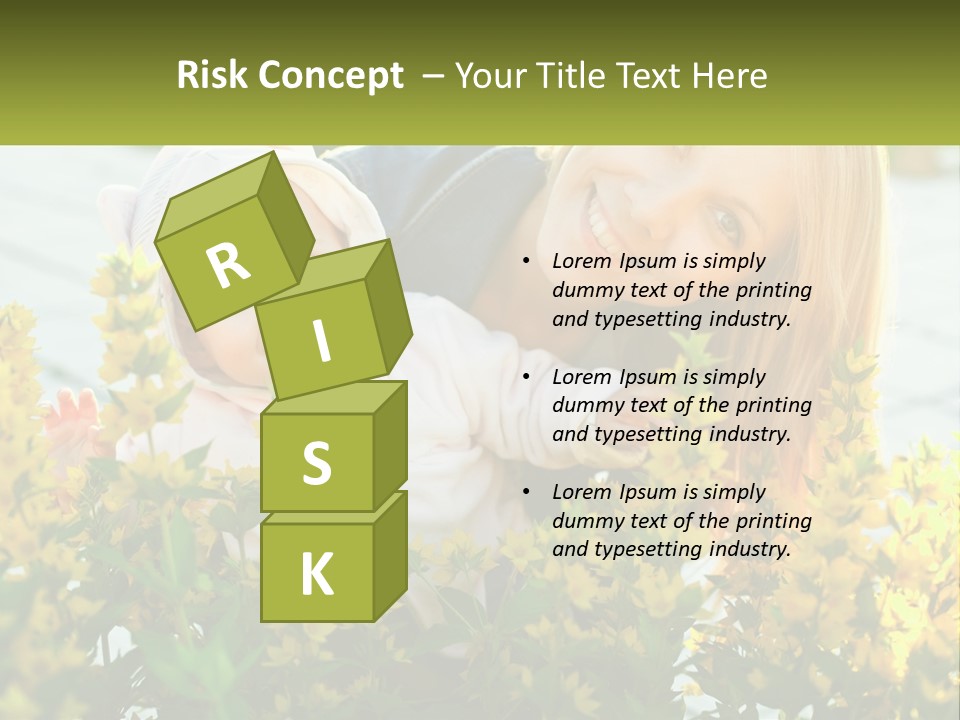 A Woman Holding A Baby In A Field Of Flowers PowerPoint Template