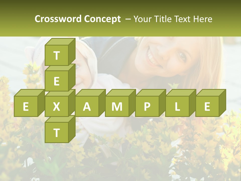 A Woman Holding A Baby In A Field Of Flowers PowerPoint Template