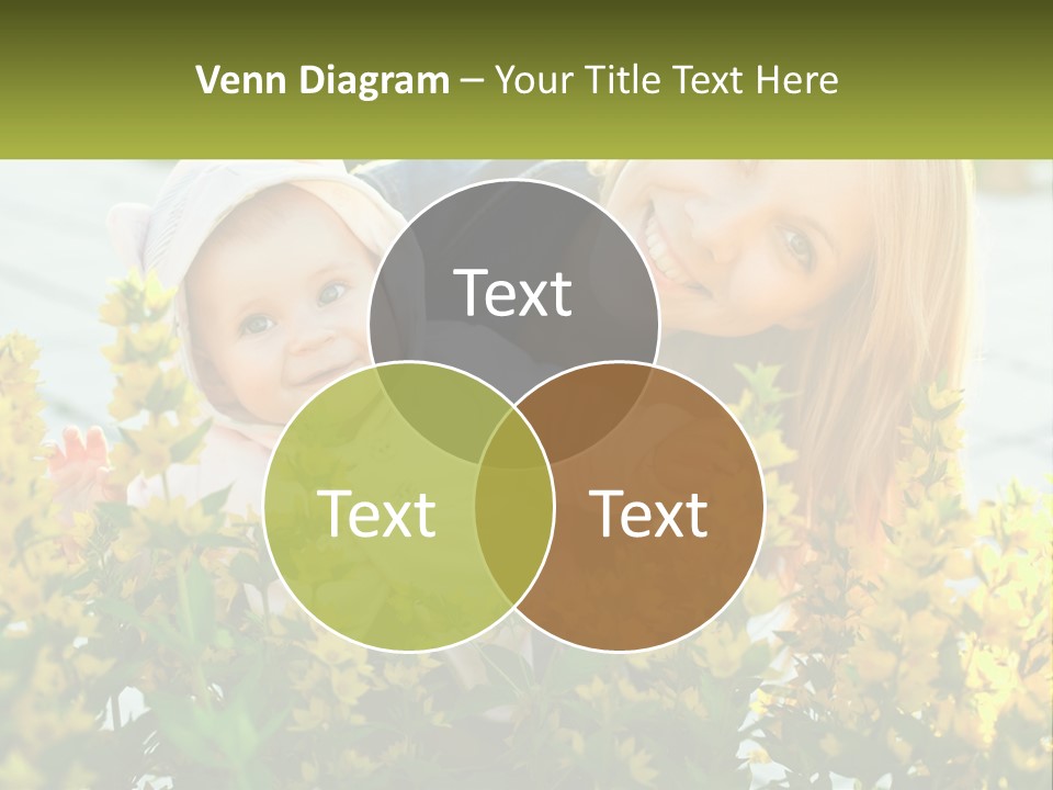 A Woman Holding A Baby In A Field Of Flowers PowerPoint Template