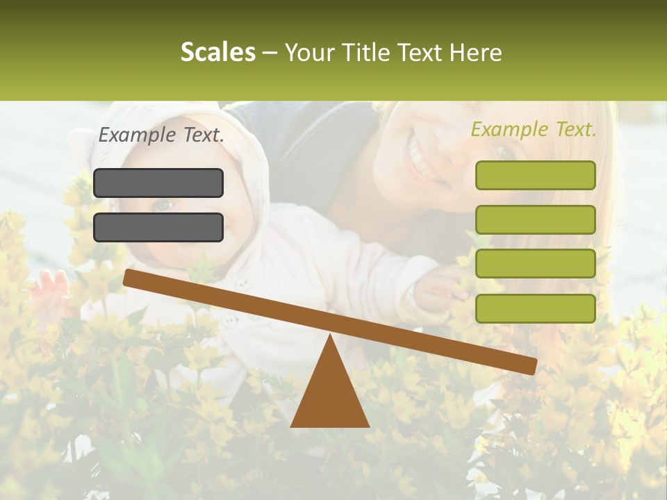 A Woman Holding A Baby In A Field Of Flowers PowerPoint Template