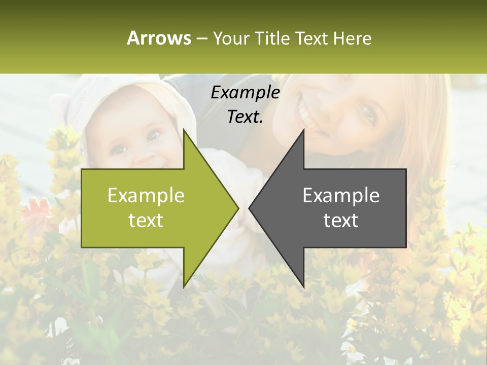 A Woman Holding A Baby In A Field Of Flowers PowerPoint Template