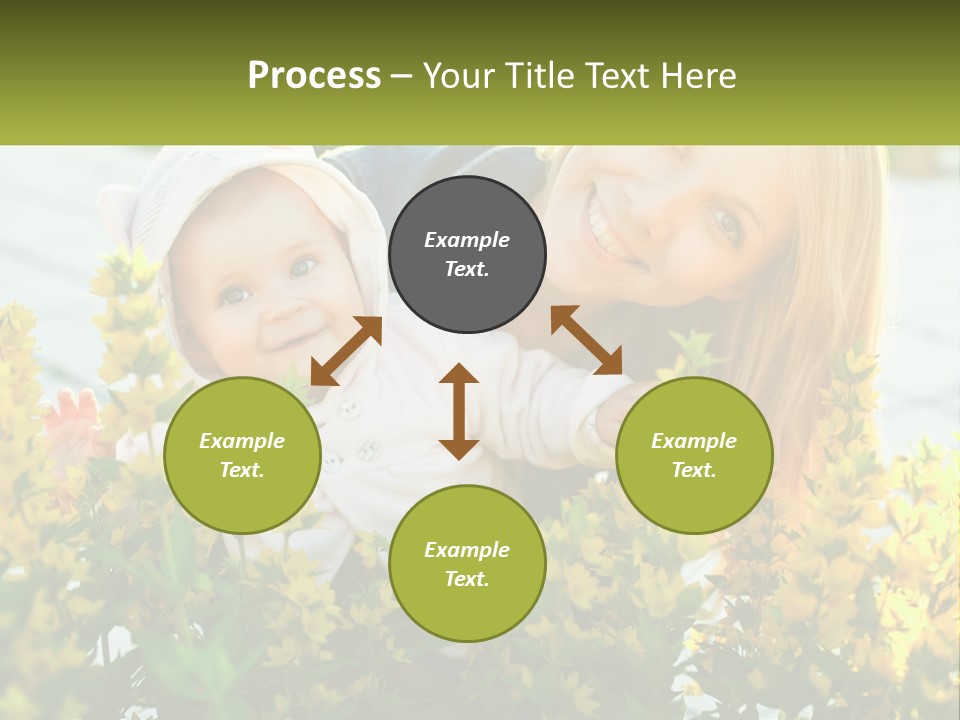 A Woman Holding A Baby In A Field Of Flowers PowerPoint Template