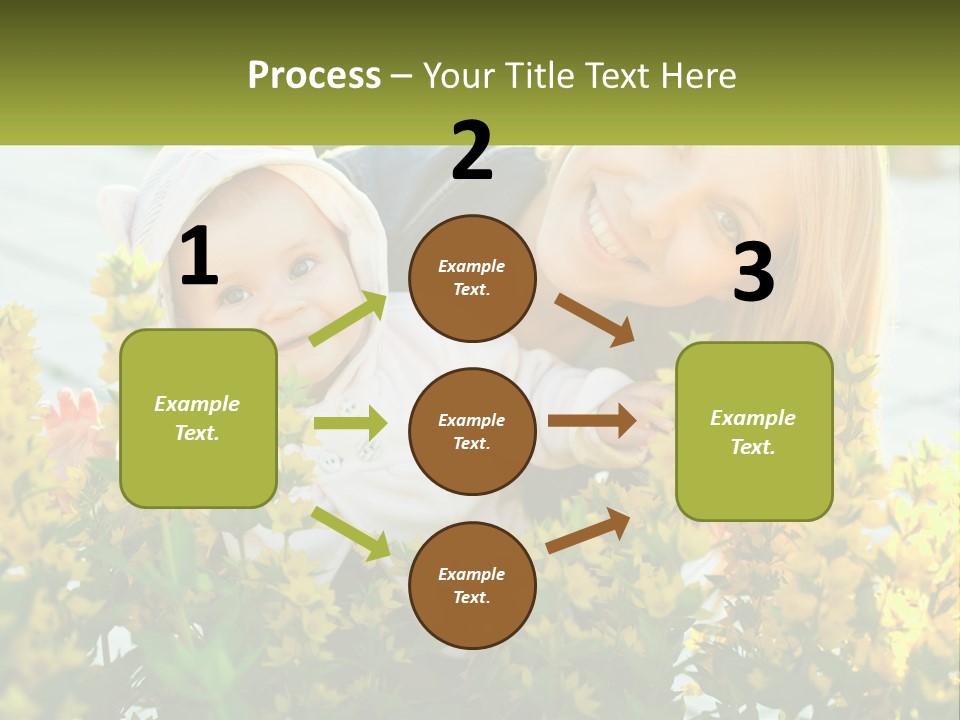 A Woman Holding A Baby In A Field Of Flowers PowerPoint Template