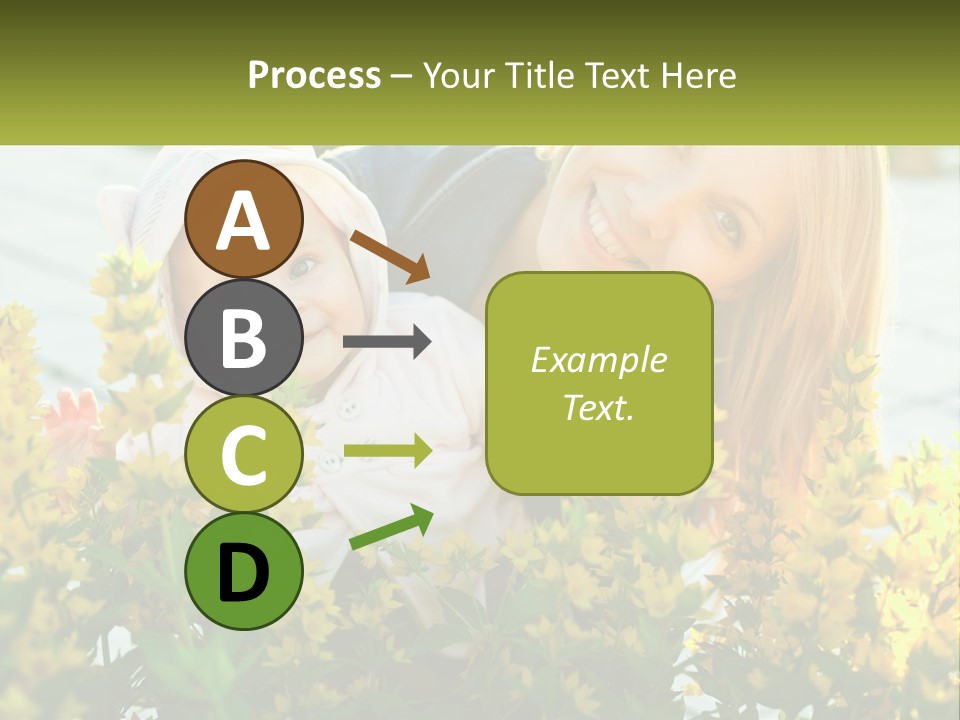 A Woman Holding A Baby In A Field Of Flowers PowerPoint Template