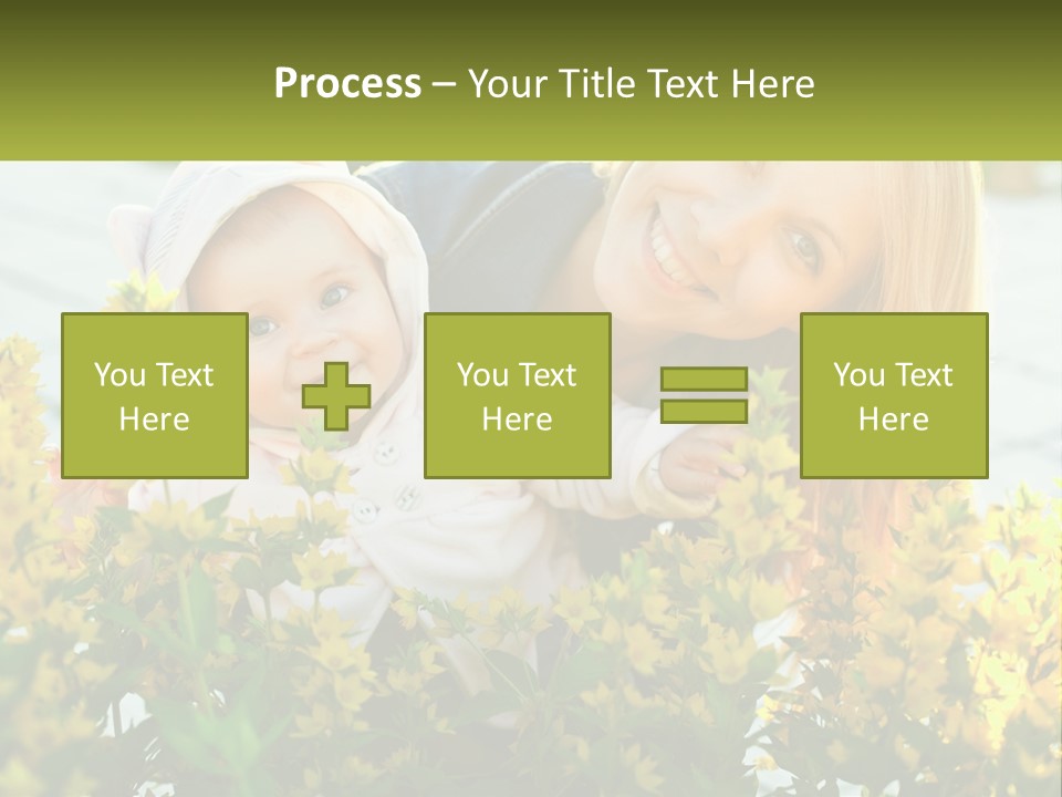 A Woman Holding A Baby In A Field Of Flowers PowerPoint Template