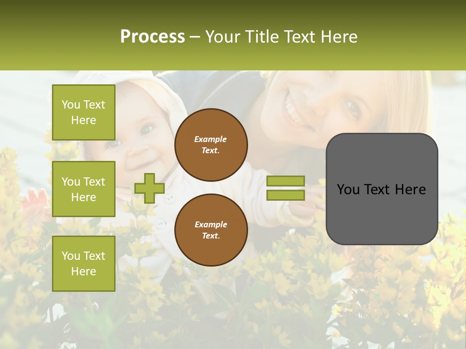 A Woman Holding A Baby In A Field Of Flowers PowerPoint Template