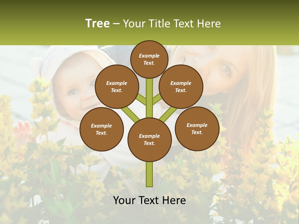 A Woman Holding A Baby In A Field Of Flowers PowerPoint Template