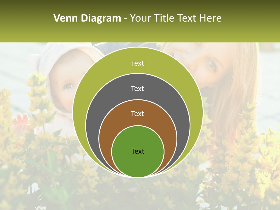 A Woman Holding A Baby In A Field Of Flowers PowerPoint Template