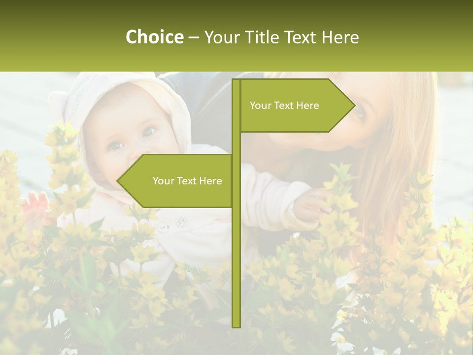 A Woman Holding A Baby In A Field Of Flowers PowerPoint Template