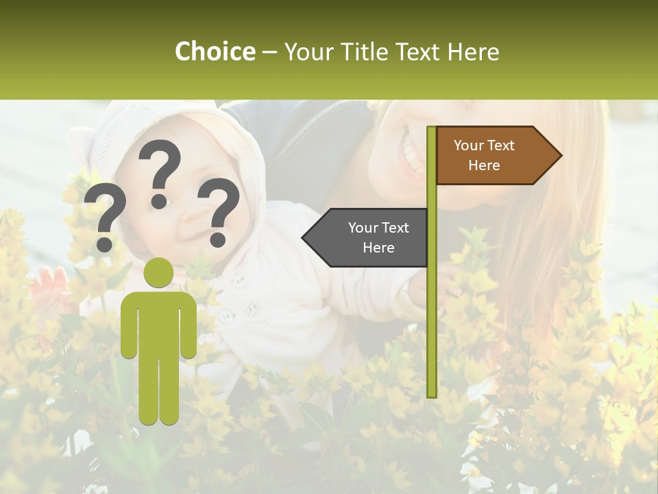 A Woman Holding A Baby In A Field Of Flowers PowerPoint Template