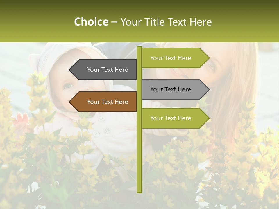A Woman Holding A Baby In A Field Of Flowers PowerPoint Template