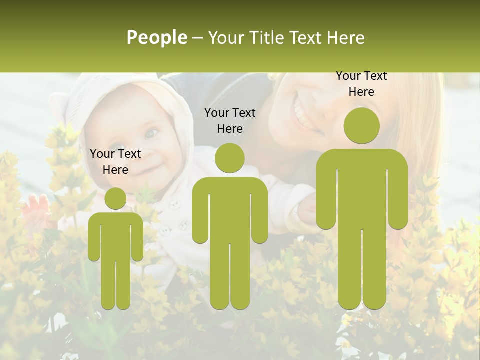 A Woman Holding A Baby In A Field Of Flowers PowerPoint Template
