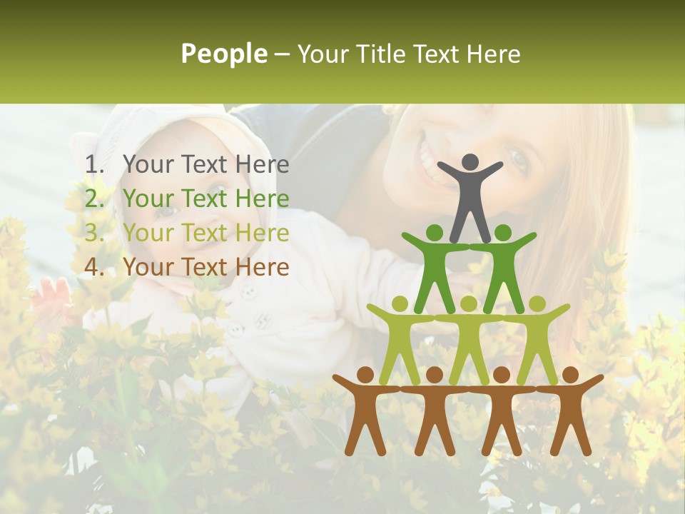 A Woman Holding A Baby In A Field Of Flowers PowerPoint Template