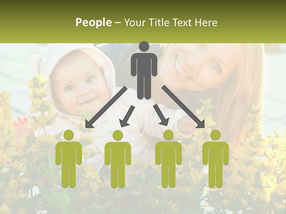 A Woman Holding A Baby In A Field Of Flowers PowerPoint Template