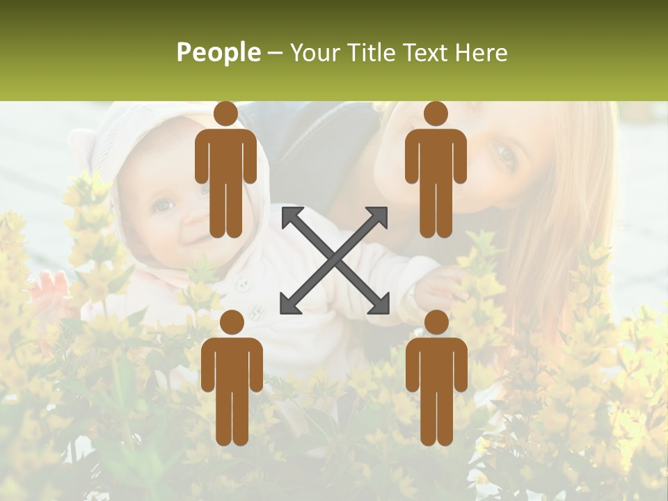 A Woman Holding A Baby In A Field Of Flowers PowerPoint Template