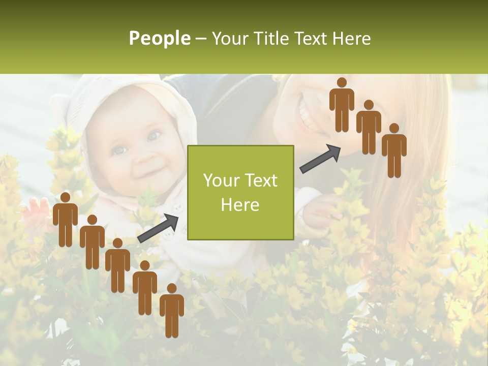 A Woman Holding A Baby In A Field Of Flowers PowerPoint Template