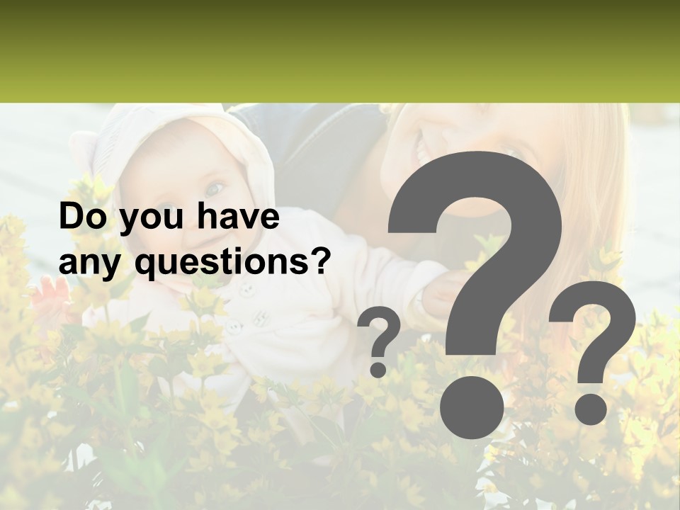 A Woman Holding A Baby In A Field Of Flowers PowerPoint Template