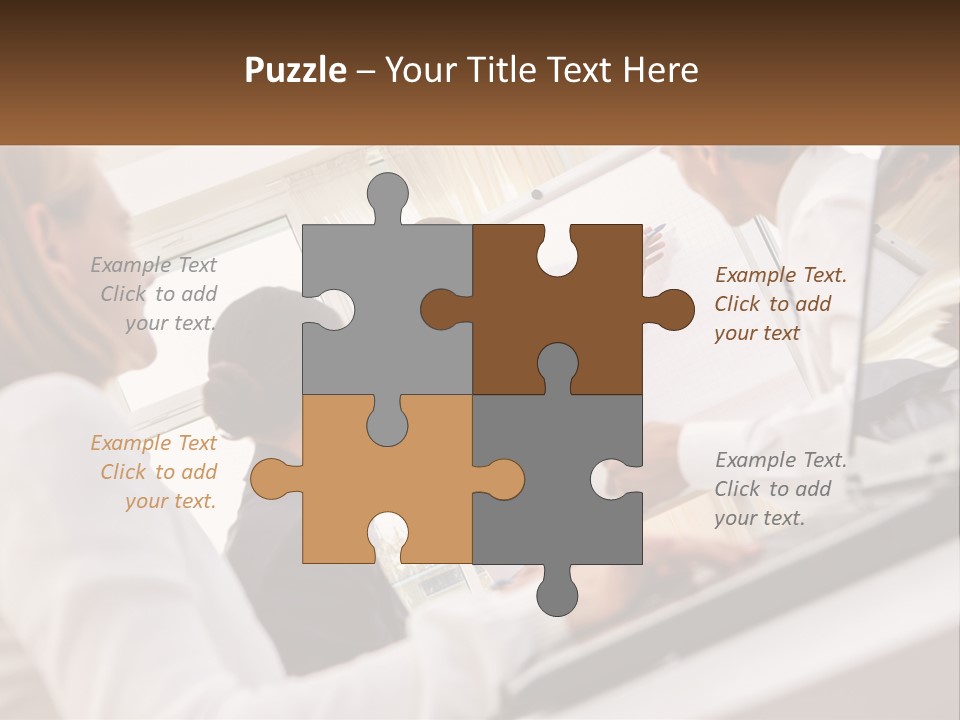 A Group Of Business People In A Meeting PowerPoint Template