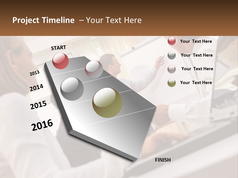 A Group Of Business People In A Meeting PowerPoint Template