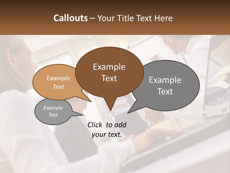 A Group Of Business People In A Meeting PowerPoint Template
