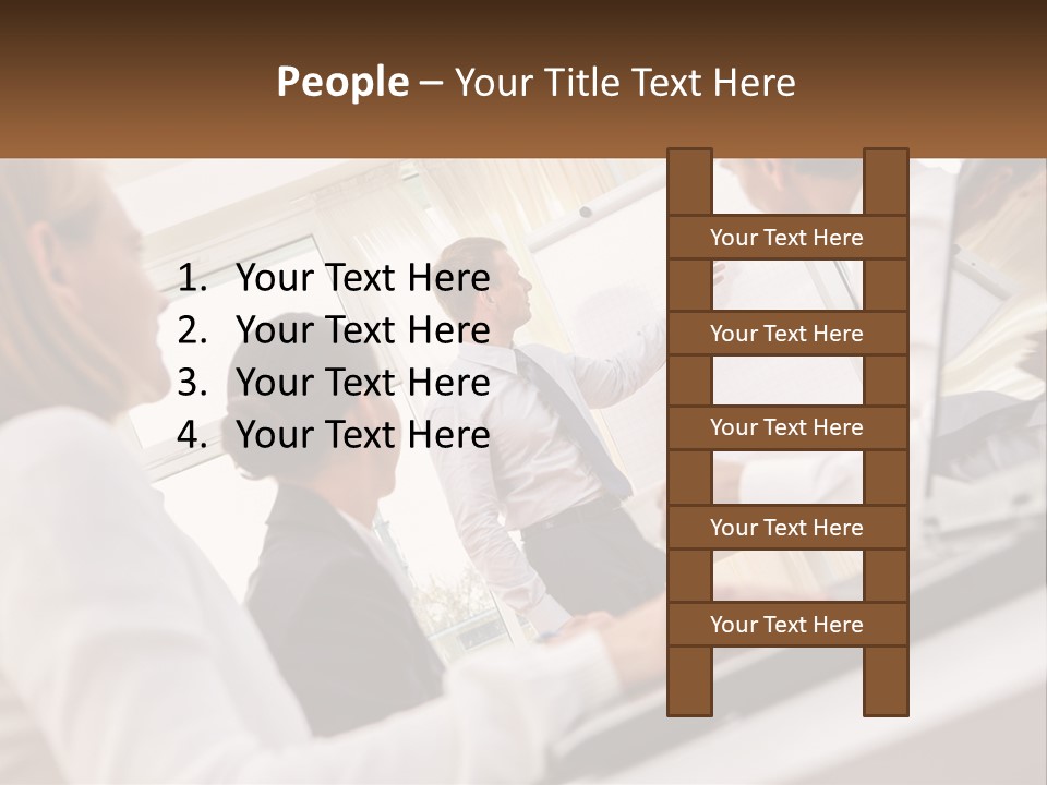 A Group Of Business People In A Meeting PowerPoint Template