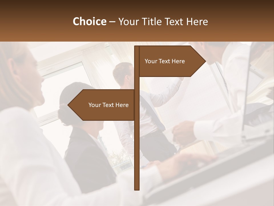 A Group Of Business People In A Meeting PowerPoint Template