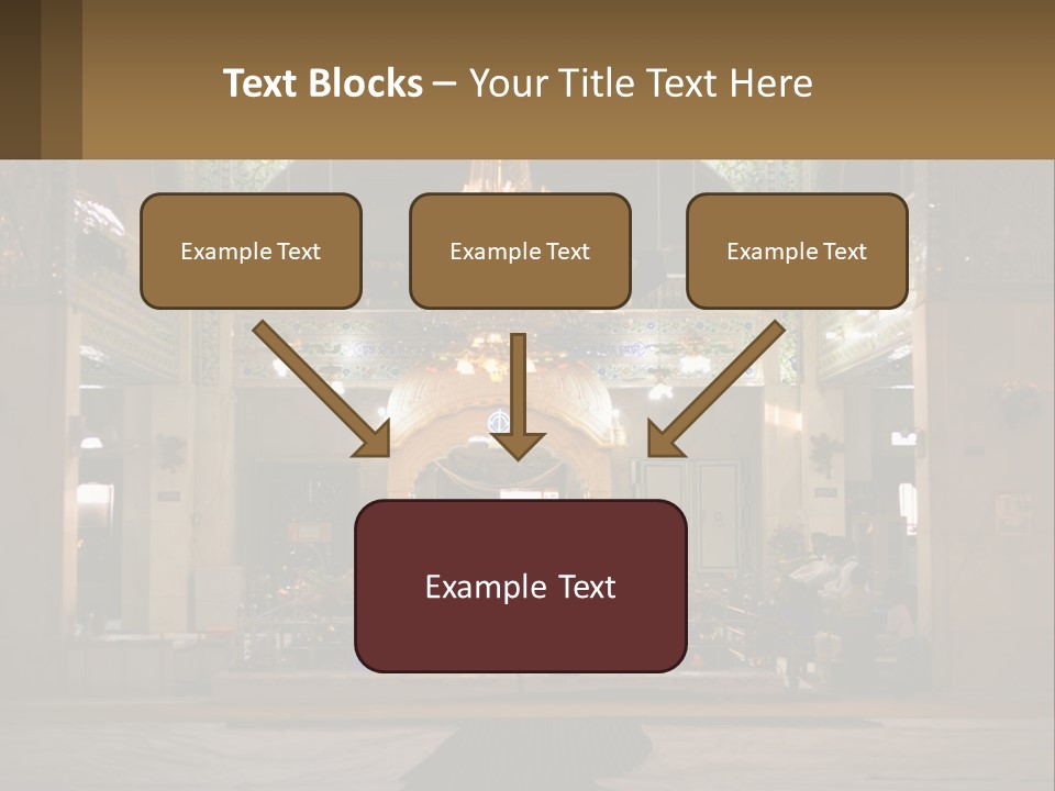 A Large Church With A Chandelier And A Clock On The Wall PowerPoint Template