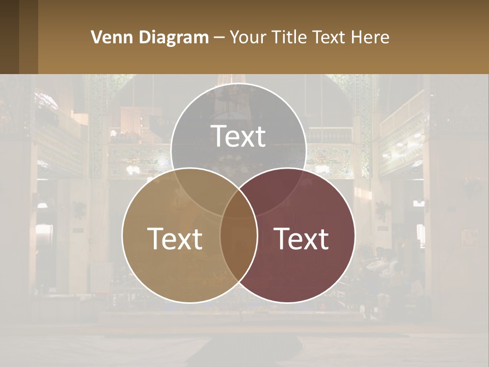 A Large Church With A Chandelier And A Clock On The Wall PowerPoint Template