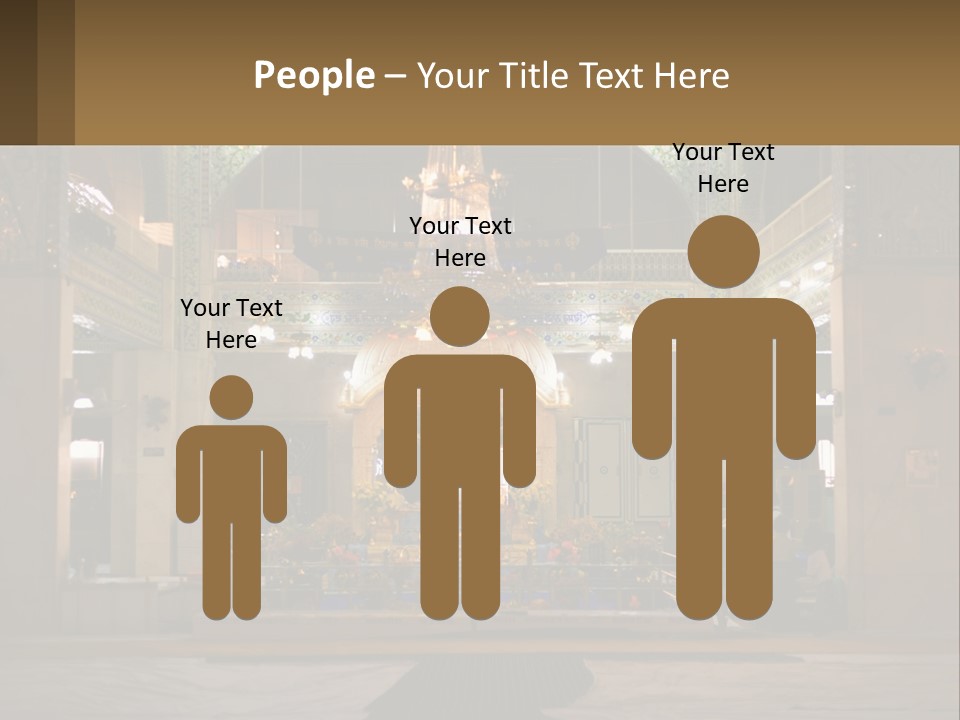 A Large Church With A Chandelier And A Clock On The Wall PowerPoint Template