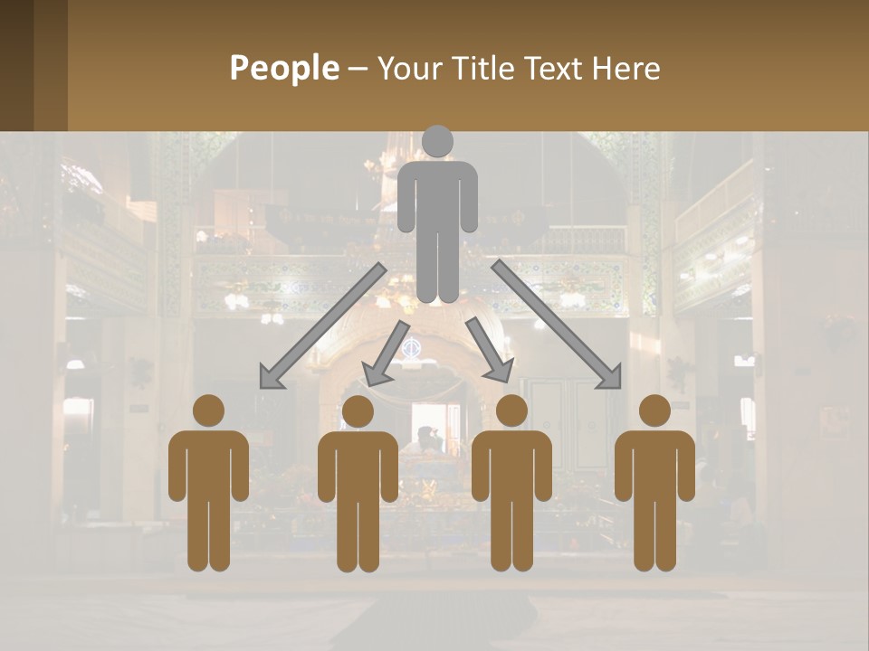 A Large Church With A Chandelier And A Clock On The Wall PowerPoint Template