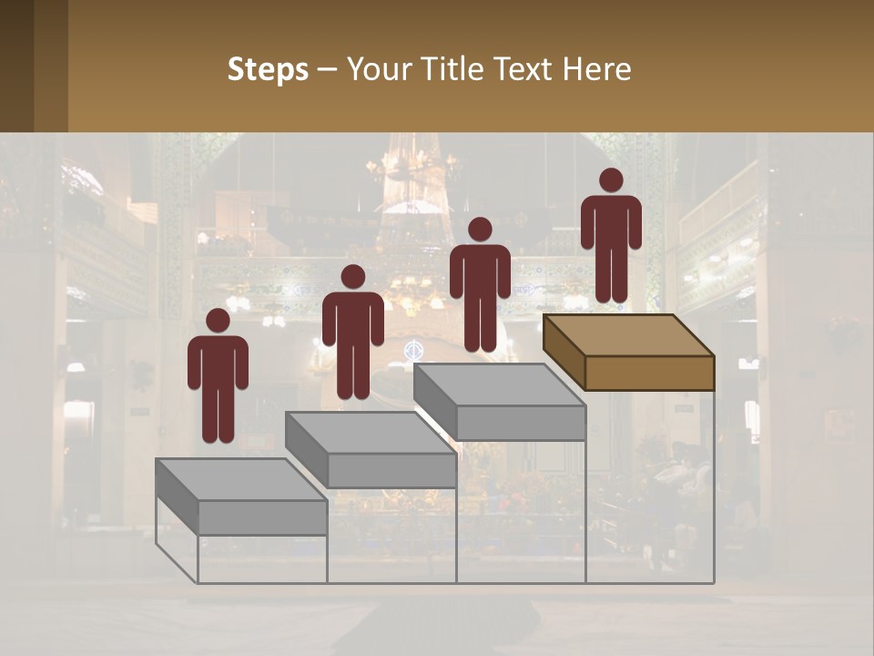 A Large Church With A Chandelier And A Clock On The Wall PowerPoint Template