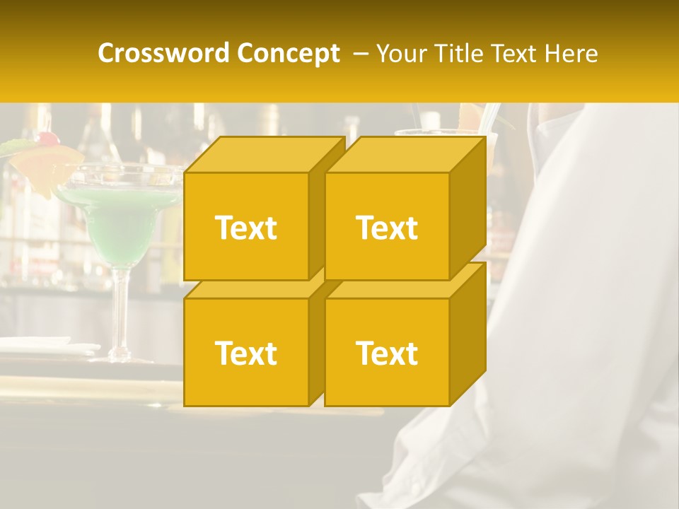 A Man Sitting At A Bar With A Variety Of Drinks PowerPoint Template