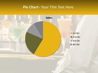 A Man Sitting At A Bar With A Variety Of Drinks PowerPoint Template