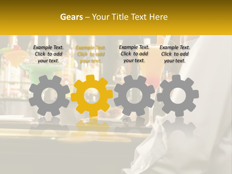 A Man Sitting At A Bar With A Variety Of Drinks PowerPoint Template