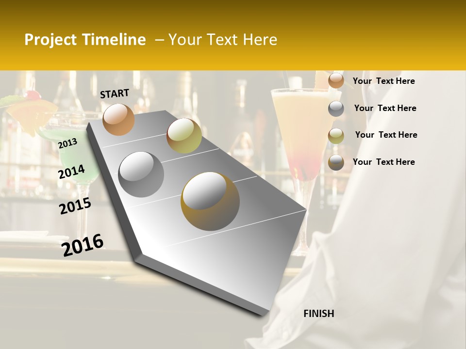 A Man Sitting At A Bar With A Variety Of Drinks PowerPoint Template