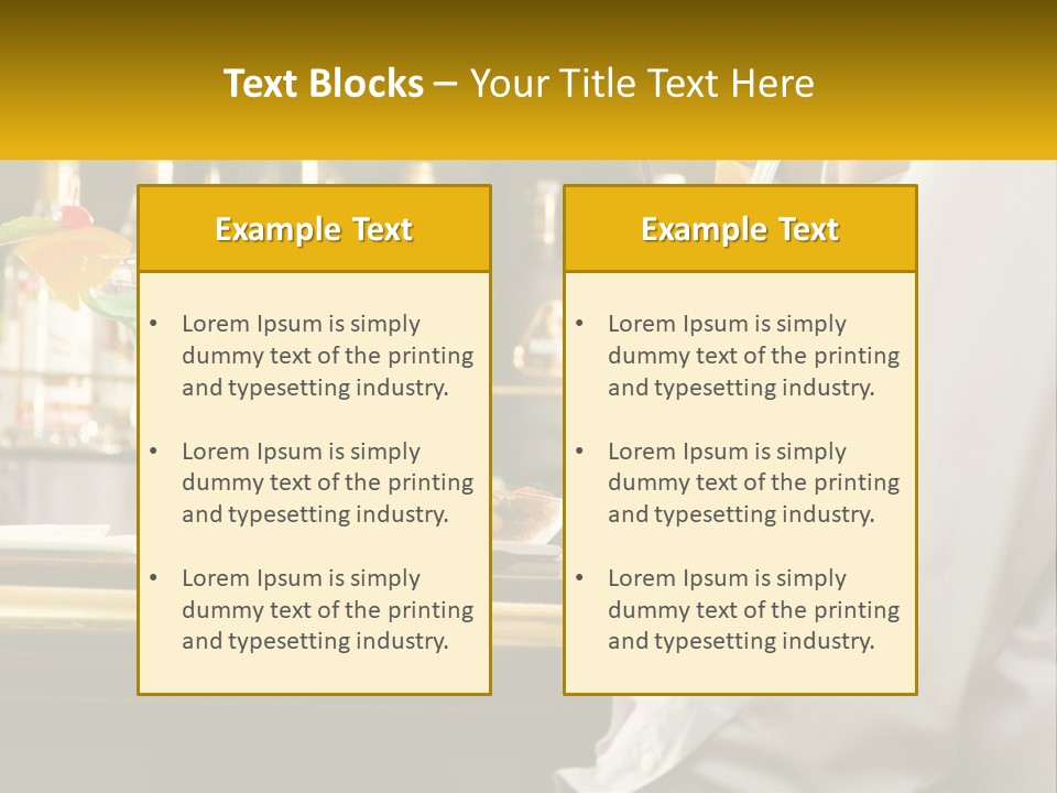 A Man Sitting At A Bar With A Variety Of Drinks PowerPoint Template