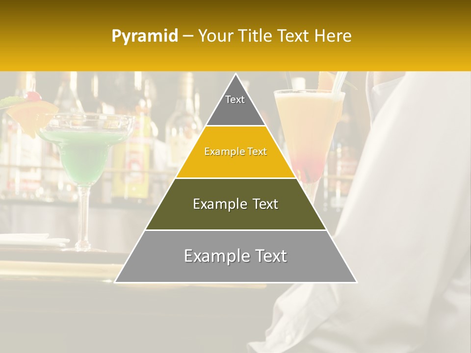 A Man Sitting At A Bar With A Variety Of Drinks PowerPoint Template