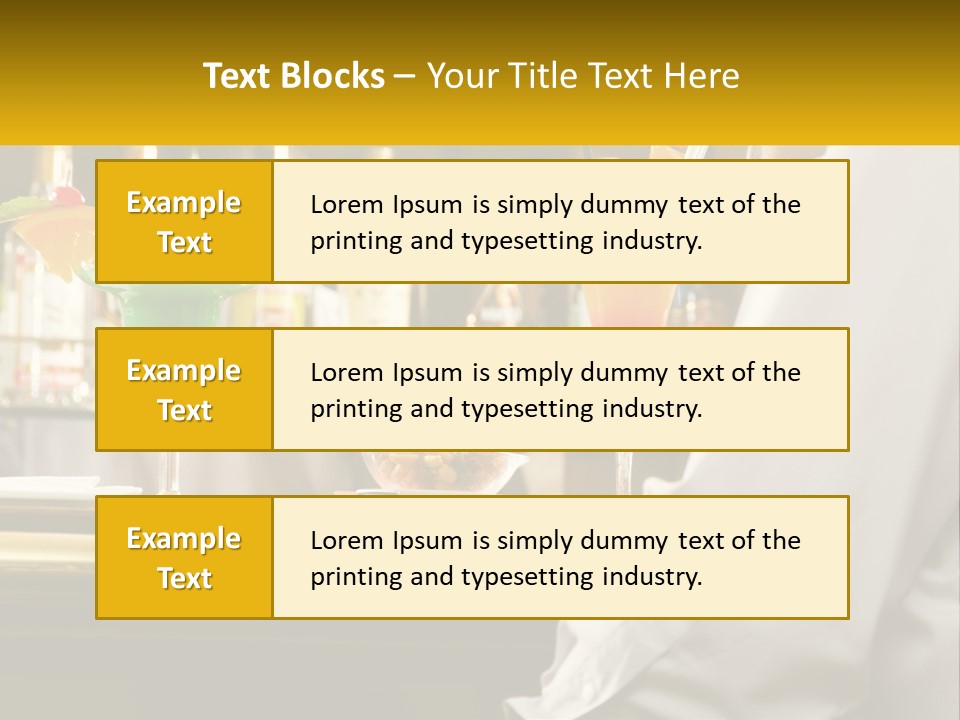 A Man Sitting At A Bar With A Variety Of Drinks PowerPoint Template