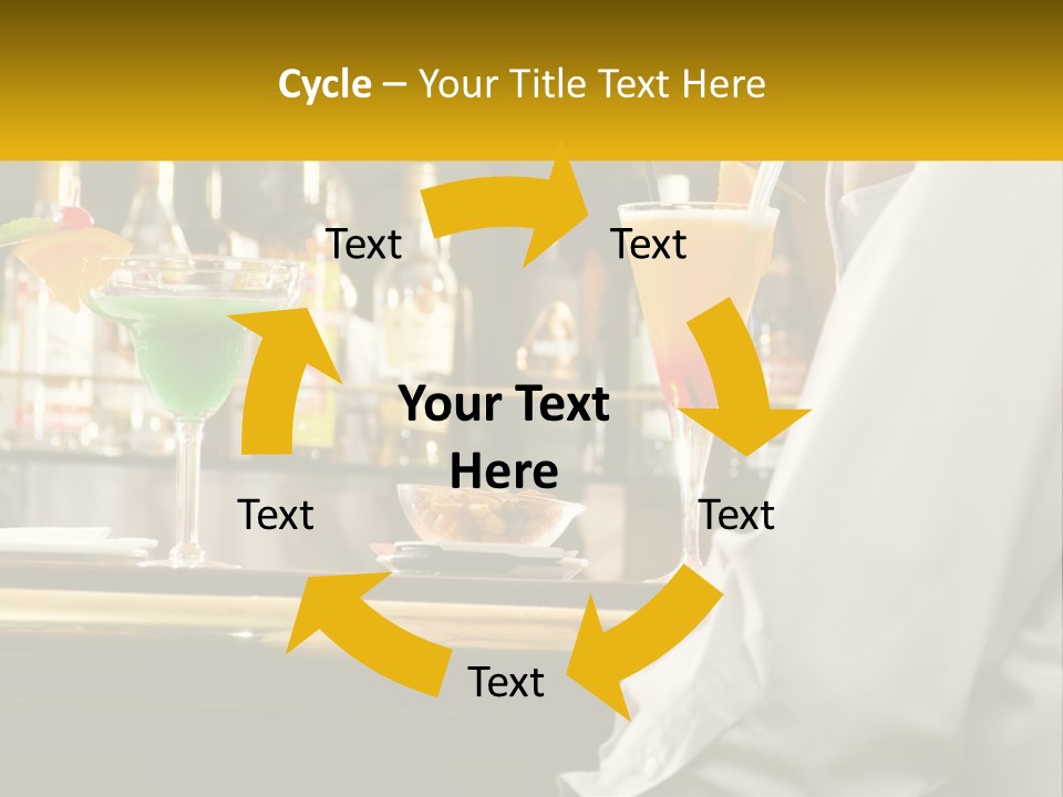 A Man Sitting At A Bar With A Variety Of Drinks PowerPoint Template